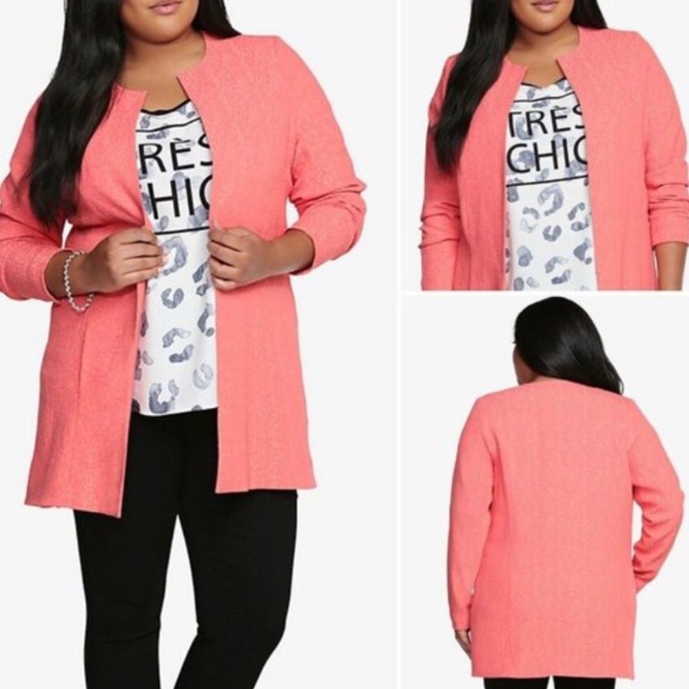 New! TorridLong Jacquard Cocoon Coat Sz 3 (3X)